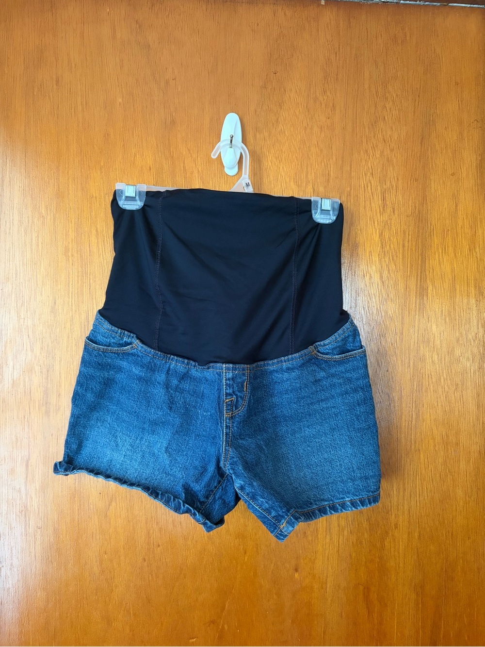 Maternity Panel Denim Shorts